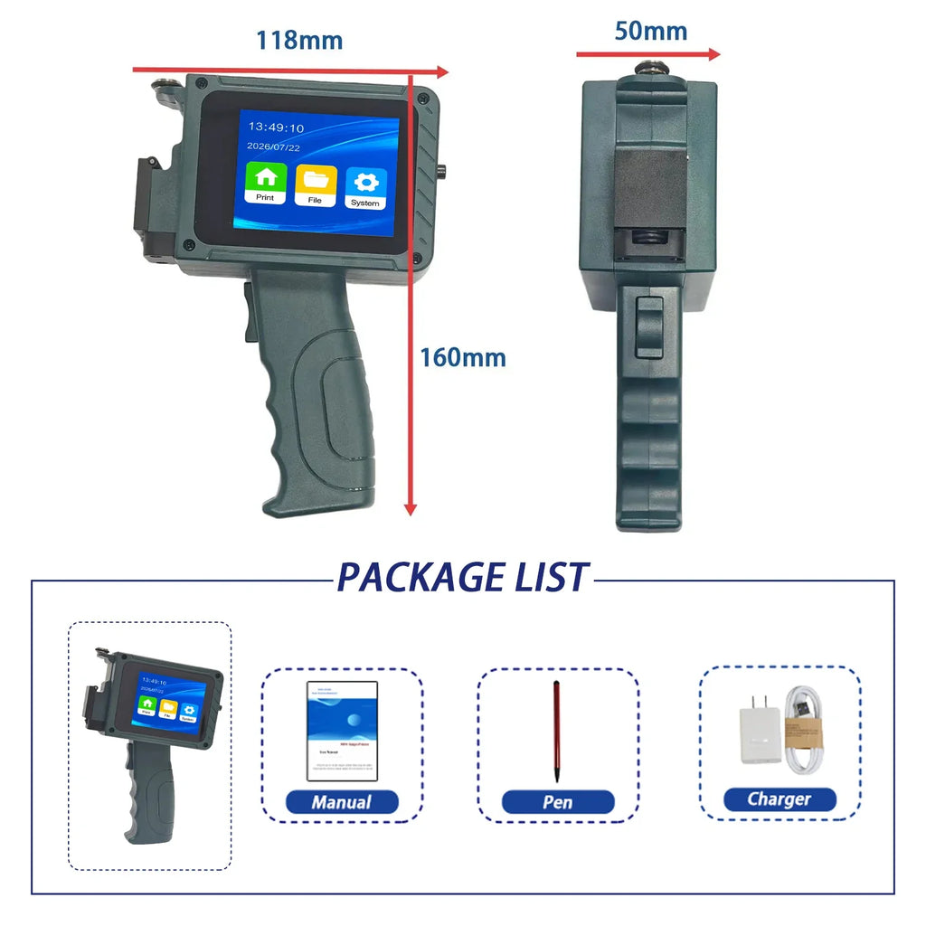 DCODE DC15 12.7mm Portable Handheld Inkjet Printer Lightweight Coding Machine Logo QR Barcode Text Image Date Handheld Printer