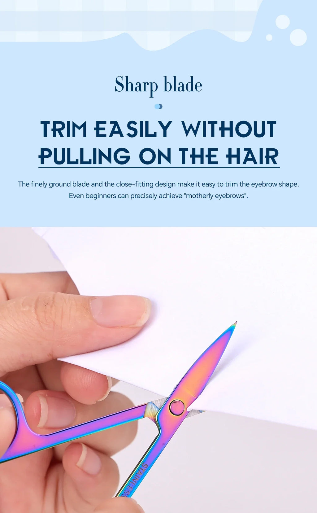 1 PCS Multi-purpose Small Beard Scissors Eyebrow Scissors Colorful Trimming Tool for Nails & Cuticle