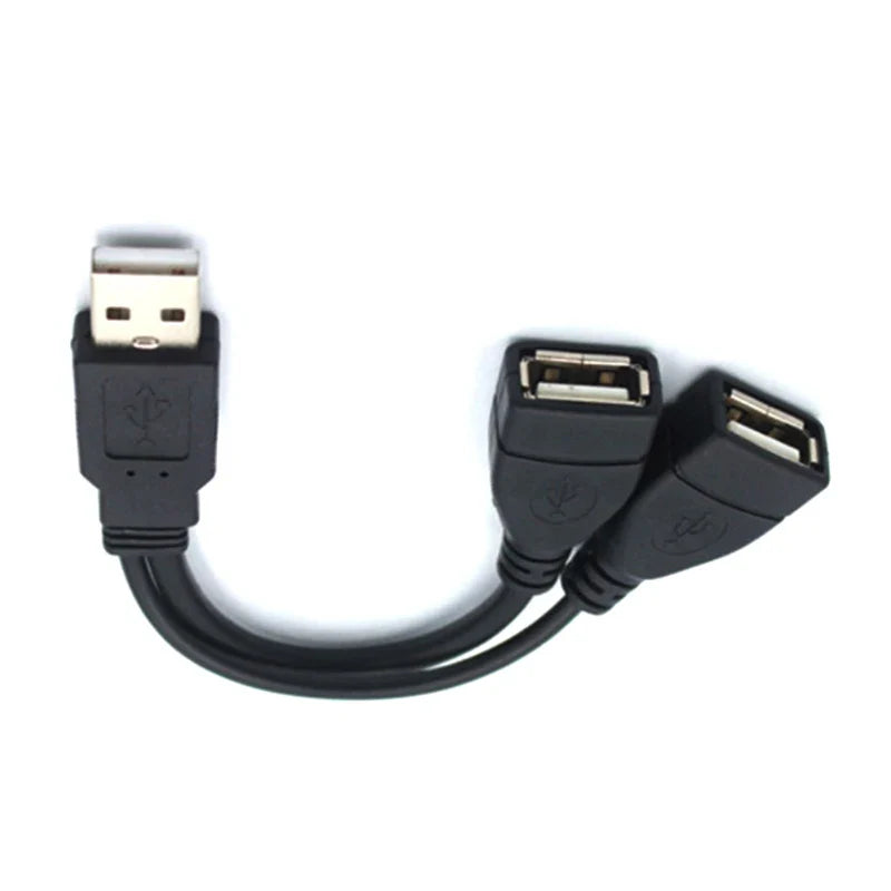 USB 2.0 Splitter Y Cable 1 Male to 2 Female Extension Cord Power Adapter Converter for PC Car Data Transmission Charging