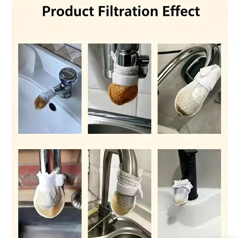 300/30PCS Faucet Filter Cotton Tap Water Filter Bag Faucet Anti Splash Tap Purifier Bag Kitchen Thickened Washable Sediment Bag