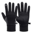 Black Winter Warm Full Fingers Waterproof Cycling Outdoor Sports Running Motorcycle Ski Touch Screen Fleece Gloves Snow Gloves
