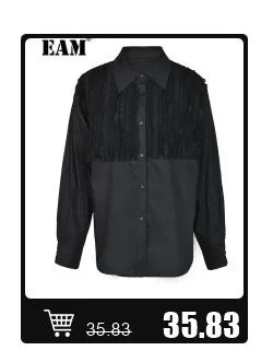 [EAM] Loose Fit Black Asymmetrical Big Size Sweatshirt New Turtleneck Long Sleeve Women Big Size Fashion Tide Spring 2026 OA869