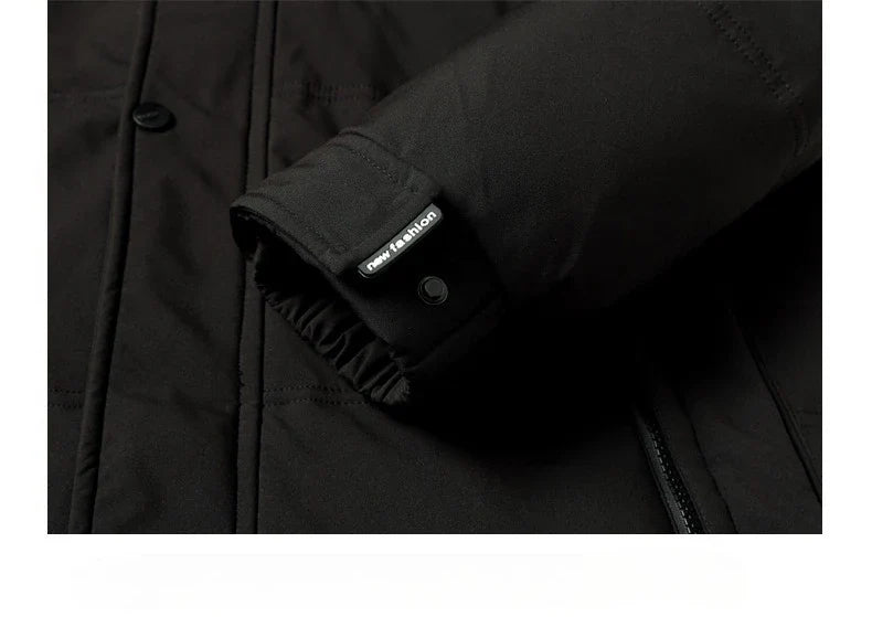Winter Luxury Brand Men's Down Jacket Coat Parkas Padding Warm Puffer Jackets Long Man Jacket Knee Length Thickened Hooded HXY02