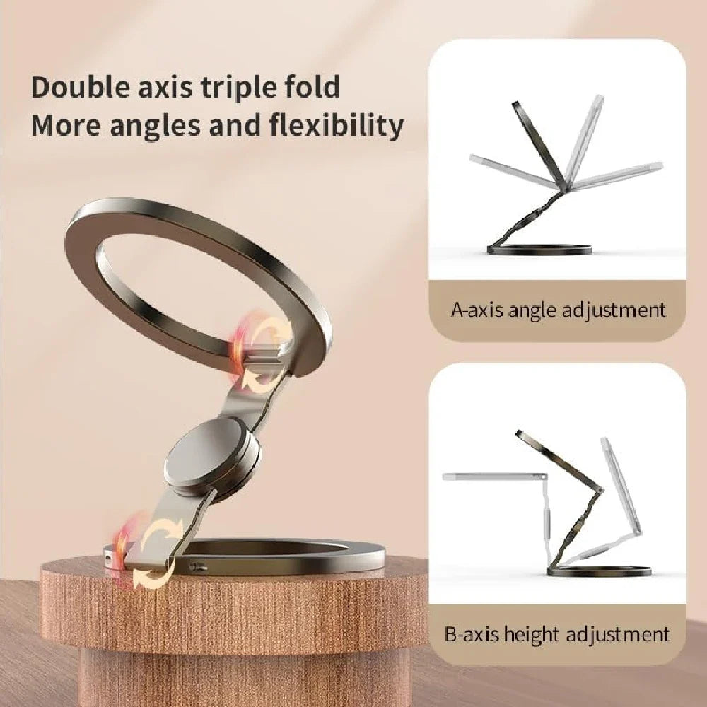 Magnetic Phone Stand 360° Rotating,3 in 1 Foldable Car & Desk Holder,Strong Magnet Grip with Fidget Spinner for OfficeTravelHome