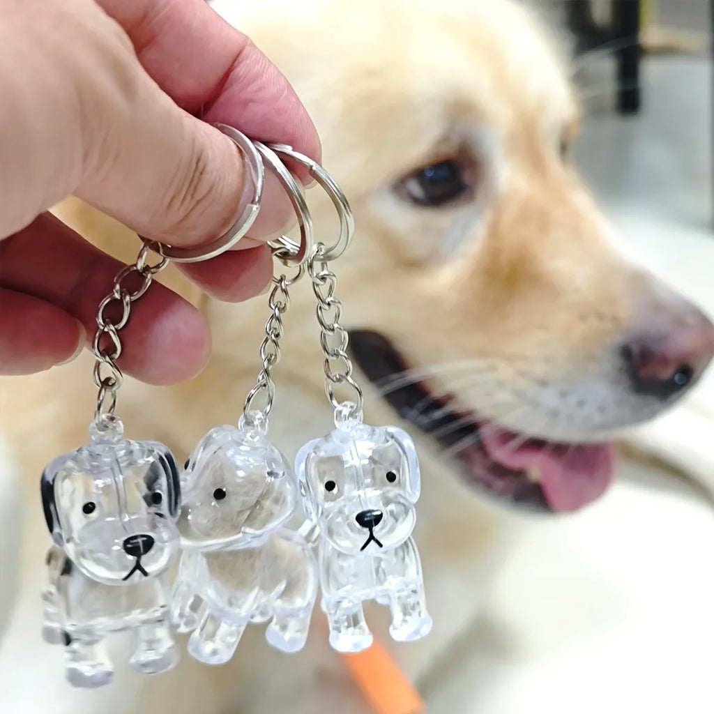 Dog Hair Storage Keychain Bottle Cute Dog Fur Keepsake Pendant Bag Charm Capsule Memorial Jewelry Home Accessories Gift for Pet