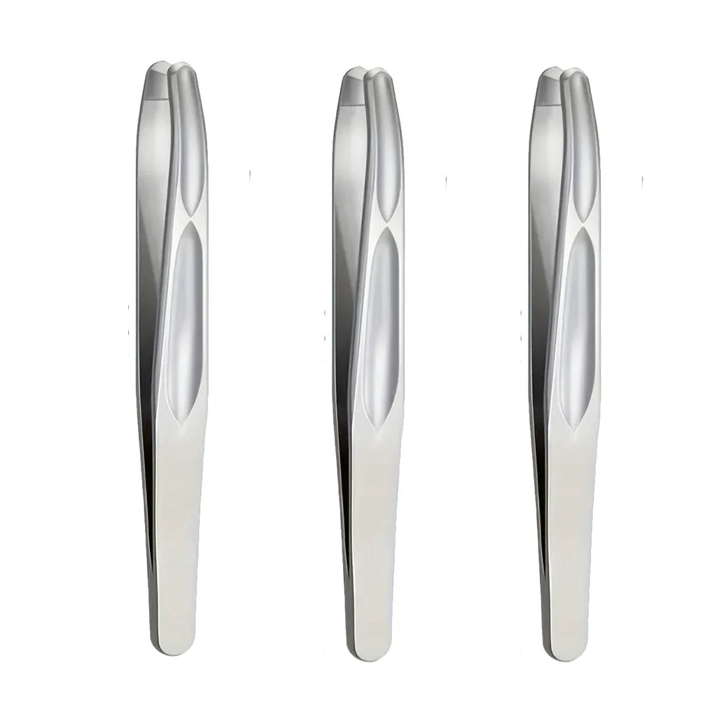 Premium Round Head Tweezers for Eyebrow & Facial Hair Removal Seamless Clips Short Hair Precision Beard Clip