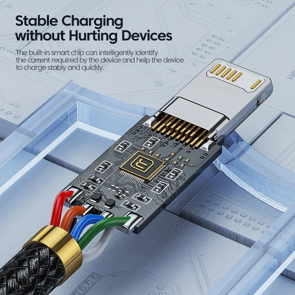 Toocki USB Cable For iPhone 14 13 12 Pro Max X XS XR 8 7 Plus iPad Fast Charging Charger Aluminum iP Cable For iPhone Data Cord