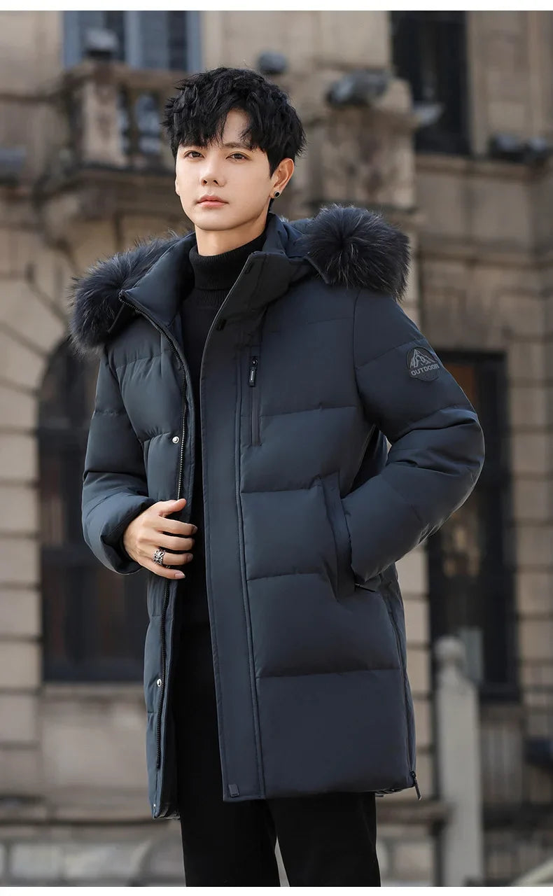 High Brand White Goose Down Jacket Coat Parka Men's Clothing Winter Padded Puffer Jackets Luxury Hooded Padding Outerwear HWY309