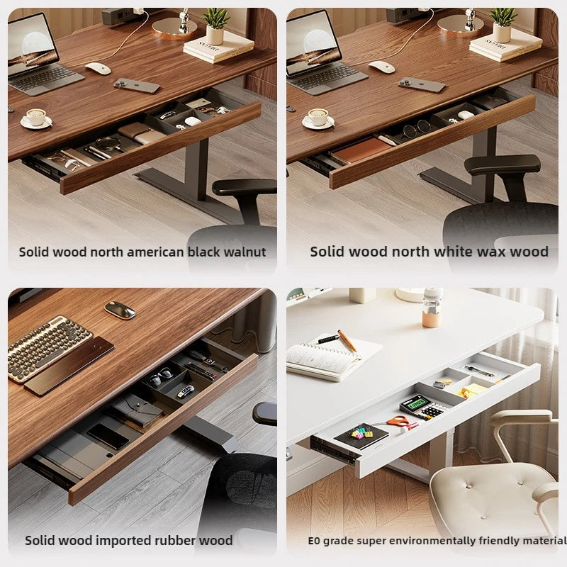 Under Desk Drawer Organizer Black Walnut Wood Standing Storage Shelf Office Desk Accessory Hidden Computer Desk Organizer