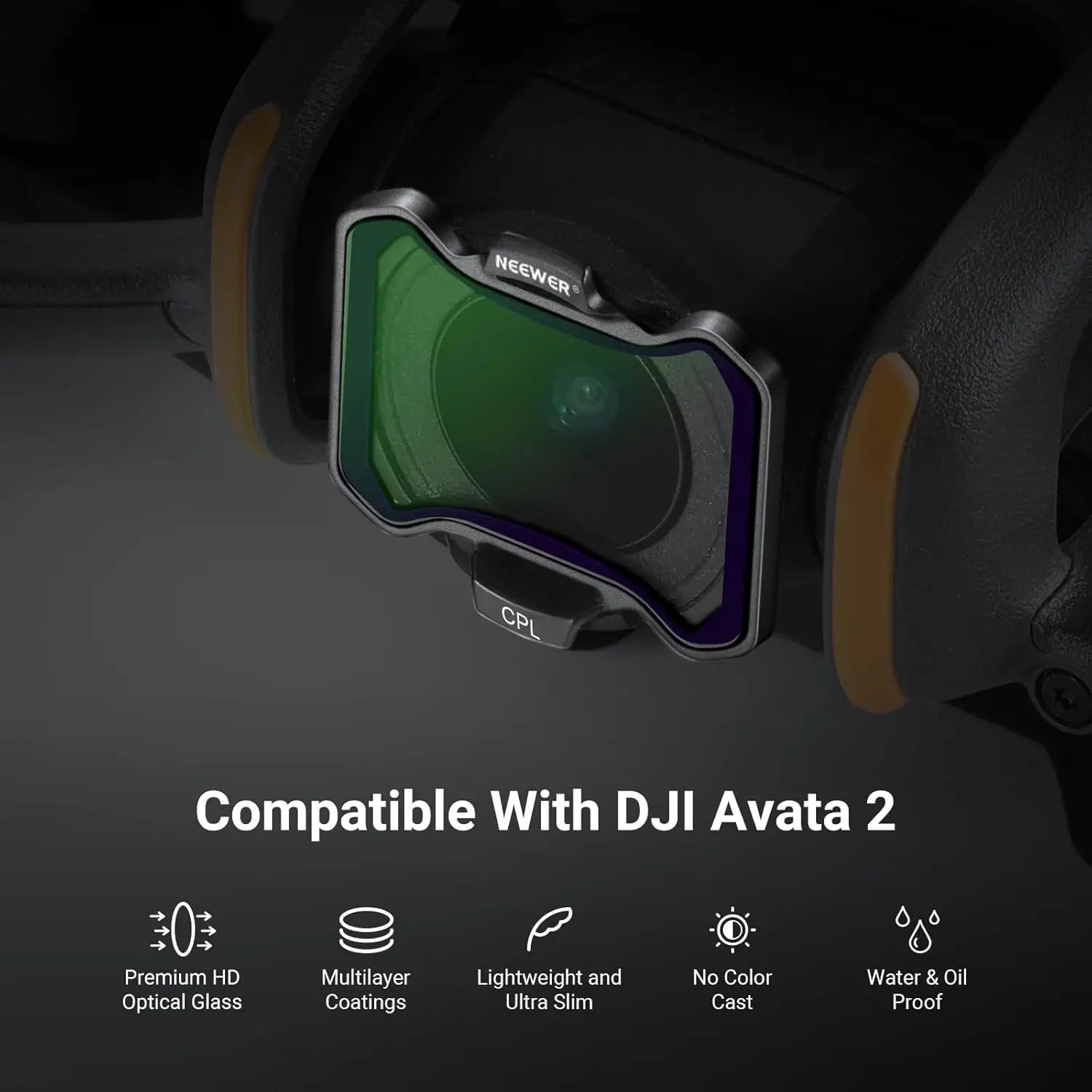 NEEWER CPL + ND Filter Set , (ND8/16/32) Circular Polarizer Polarizing Lens Filter Drone Accessories for DJI Avata 2 Only