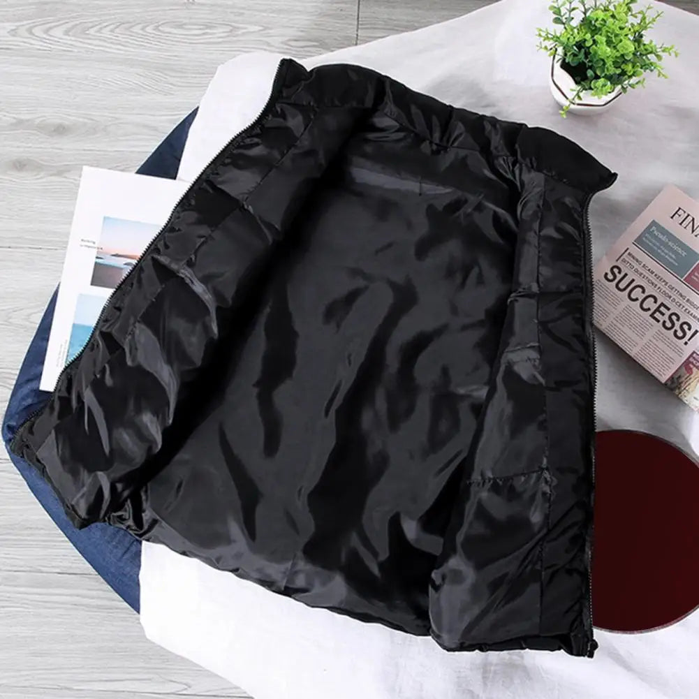 Men Vest Jacket Men Slim Fit Stand Collar Sleeveless Puffer Jackets Winter Casual Waistcoat Men Warm Coat Cold Weather Outerwear