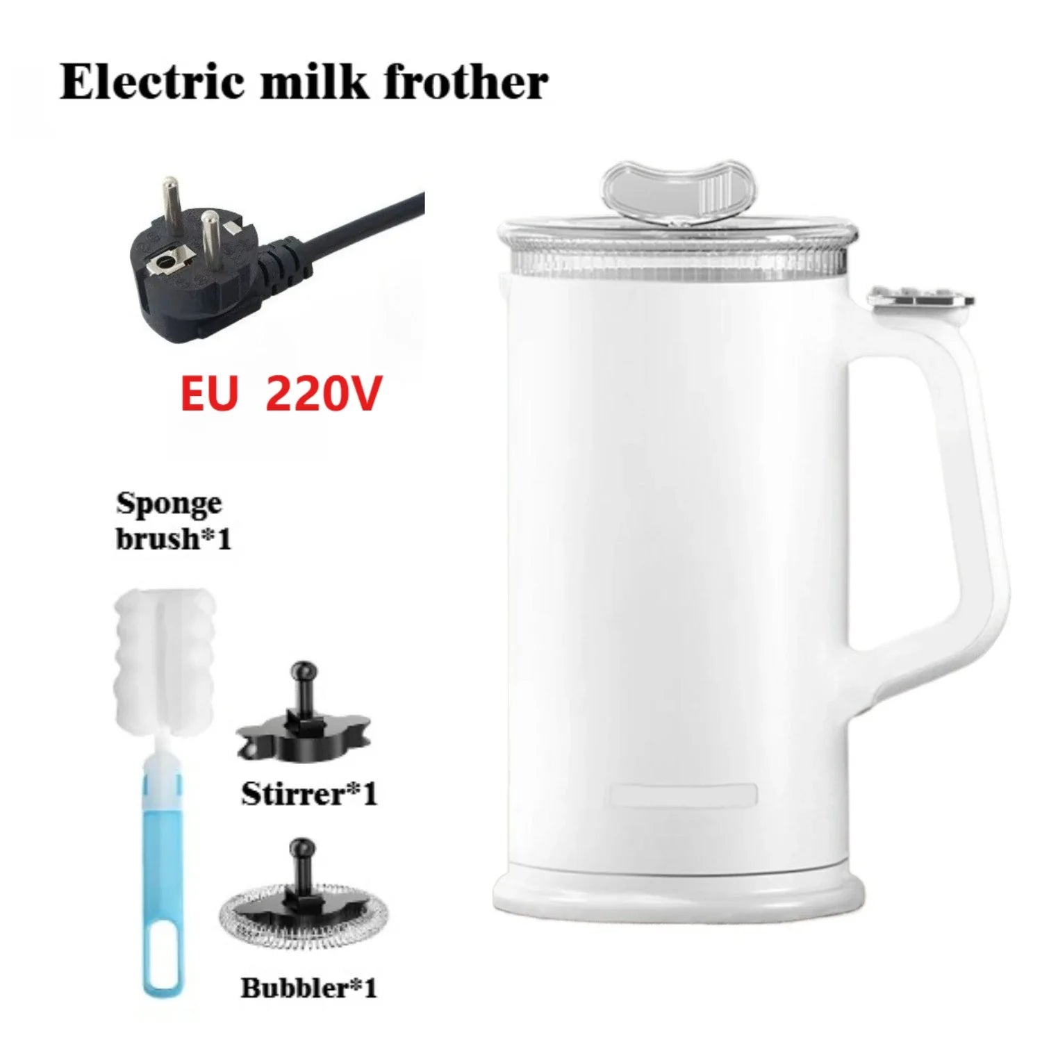 110V/220V Milk Frother 4-in-1 Home Coffee Latte Maker Hot Cold Beverages  Dual Function Stainless Steel Electric Milk Frother