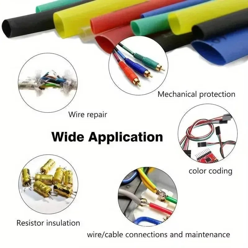 Heat-shrink Tubing Thermoresistant Tube Heat Shrink Wrapping Kit Electrical Connection Wire Cable Insulation Sleeved Protecter