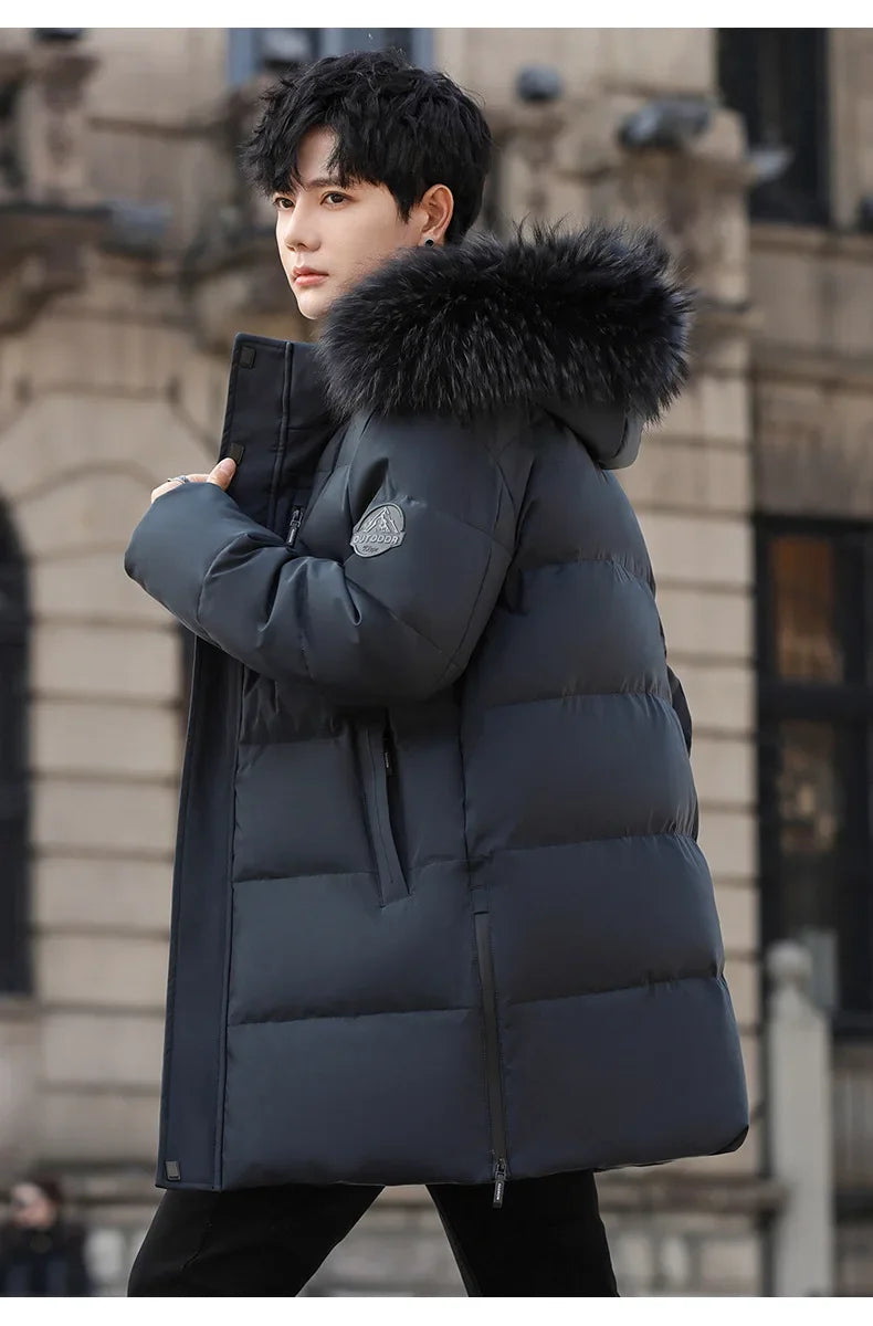 High Brand White Goose Down Jacket Coat Parka Men's Clothing Winter Padded Puffer Jackets Luxury Hooded Padding Outerwear HWY309