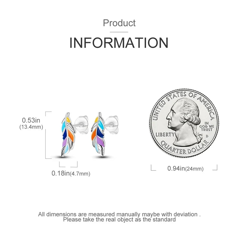 Original 925 Sterling Silver Colorful Cute Animal Pet Stud Earrings For Women Collocation For Girlfriend Birthday Gift