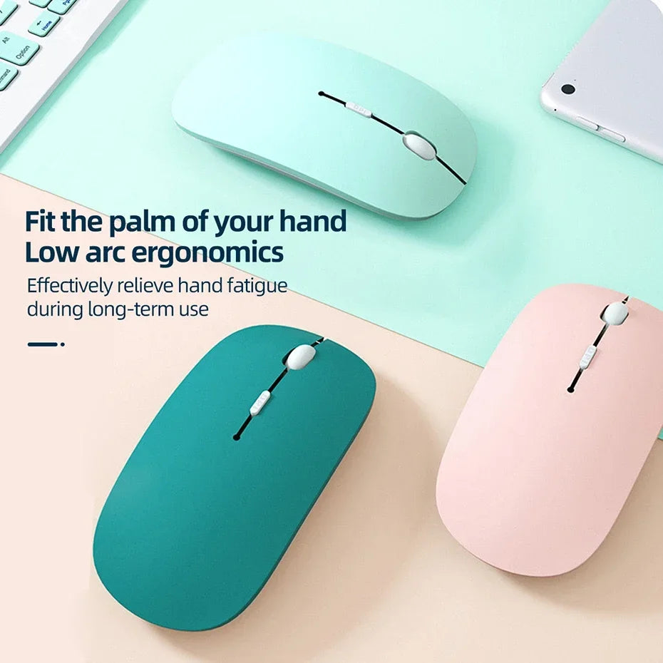 Bluetooth 5.0 Wireless Mouse Ultra Slim Portable Silent Ergonomic for Laptop Tablet PC MacBook Phone Adjustable DPI Ergonomic