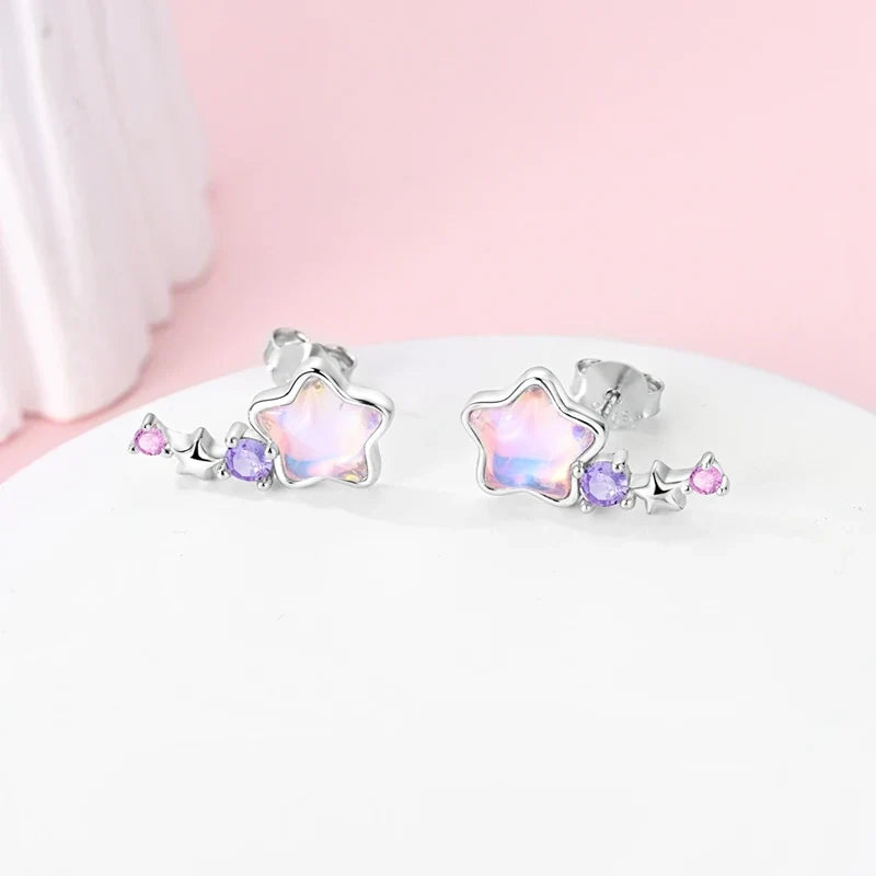 Original 925 Sterling Silver Colorful Cute Animal Pet Stud Earrings For Women Collocation For Girlfriend Birthday Gift