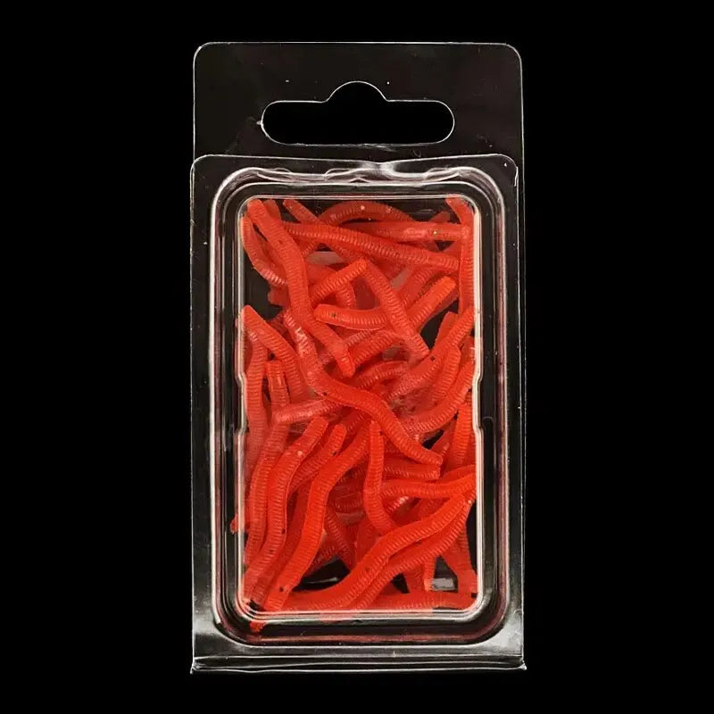 BURLE Lifelike Fishy Smell Red Soft Lures Simulation Earthworm Red Worms Artificial Fishing Lures