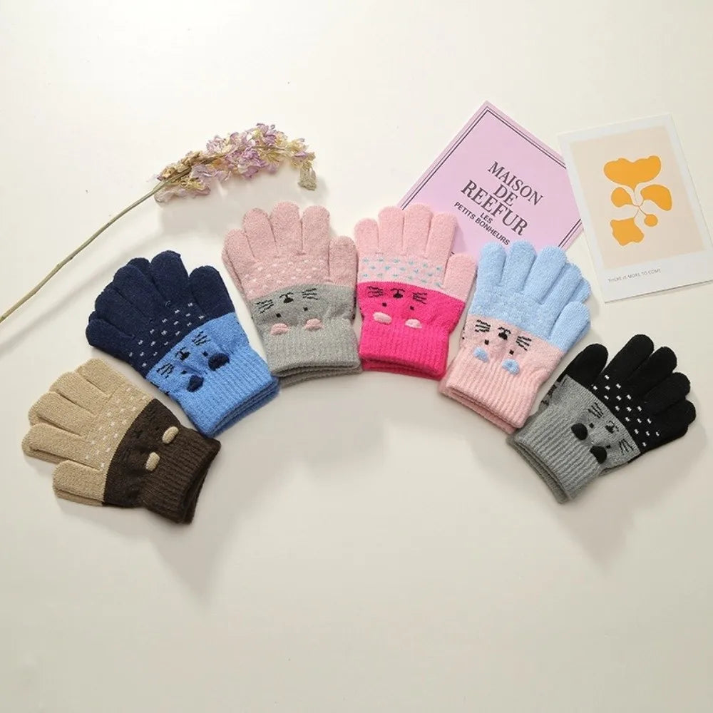 3- 10Years Old Fashion Warm Winter Gloves Coldproof Candy Color Children Mittens Soft Elastic Gloves Outdoor