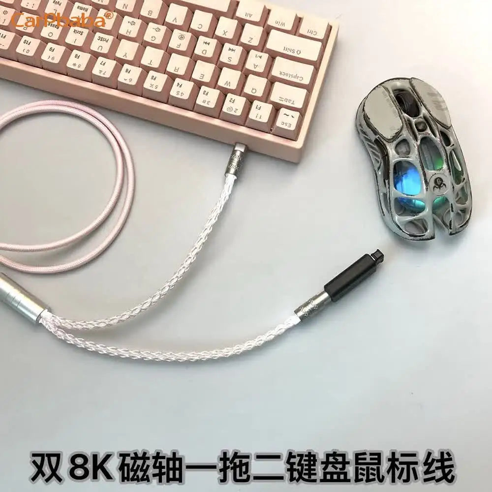 Magnetic Control Lighting Supports 8k Dual 1 in 2 Type-C Magnetic Axis Keyboard Cable Mechanical Keyboard Cable Usb to Type C