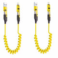 2PCS 4 in 1 65W Spring Short Data Cable 6A USB Type C Spring Telescopic Quick Charger Wire Spring USB Cable for IPhone15 141312