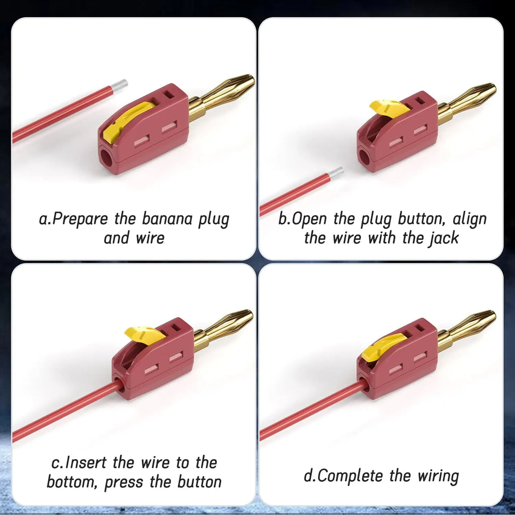 1-6PCS Portable 32A 4mm Banana Plug Solderless Quick Connect High Current Gold-Plated Connectors Audio Copper Speakers Amplifier