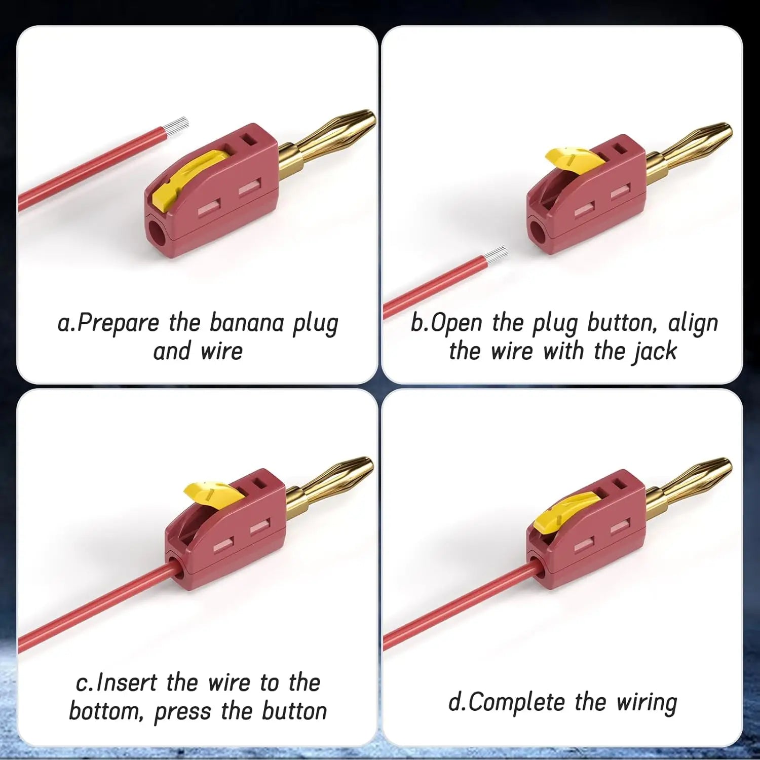 1-6PCS Portable 32A 4mm Banana Plug Solderless Quick Connect High Current Gold-Plated Connectors Audio Copper Speakers Amplifier