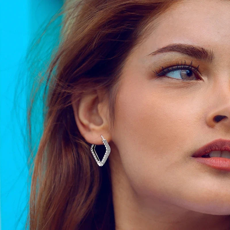 Genuine 925 Sterling Silver Love Feather Earrings Fit Original Charms Hoop For Women Girls Stud Earring Fine Jewelry Gifts