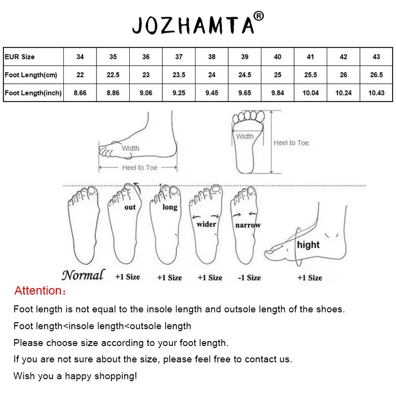 JOZHAMTA Size 34-43 Women Flats Sandals  Fashion Summer Shoes Real Leather Casual Sexy Round Toe Party Daily Dress Sandals