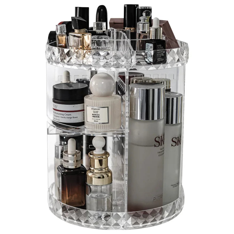 Rotating Makeup Organizer Adjustable Durable Spinning Cosmetics Perfume Skincare Product Sorting Shelf Bathroom Accessories