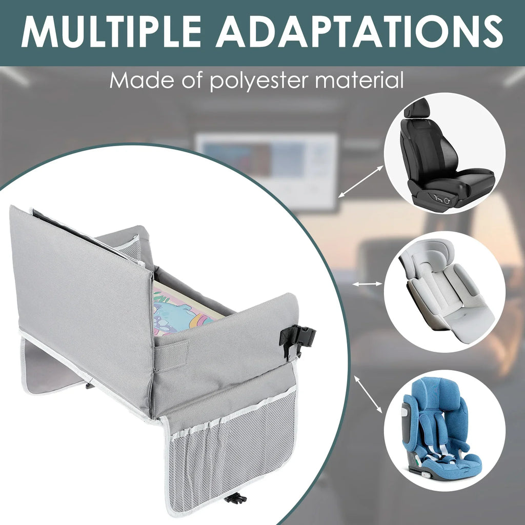 Kids Car Seat Tray Stable Traveling Tray Versatile Car Seat Tray Detachable Car Seat Table Trays Airplane Lap Desk Organizer
