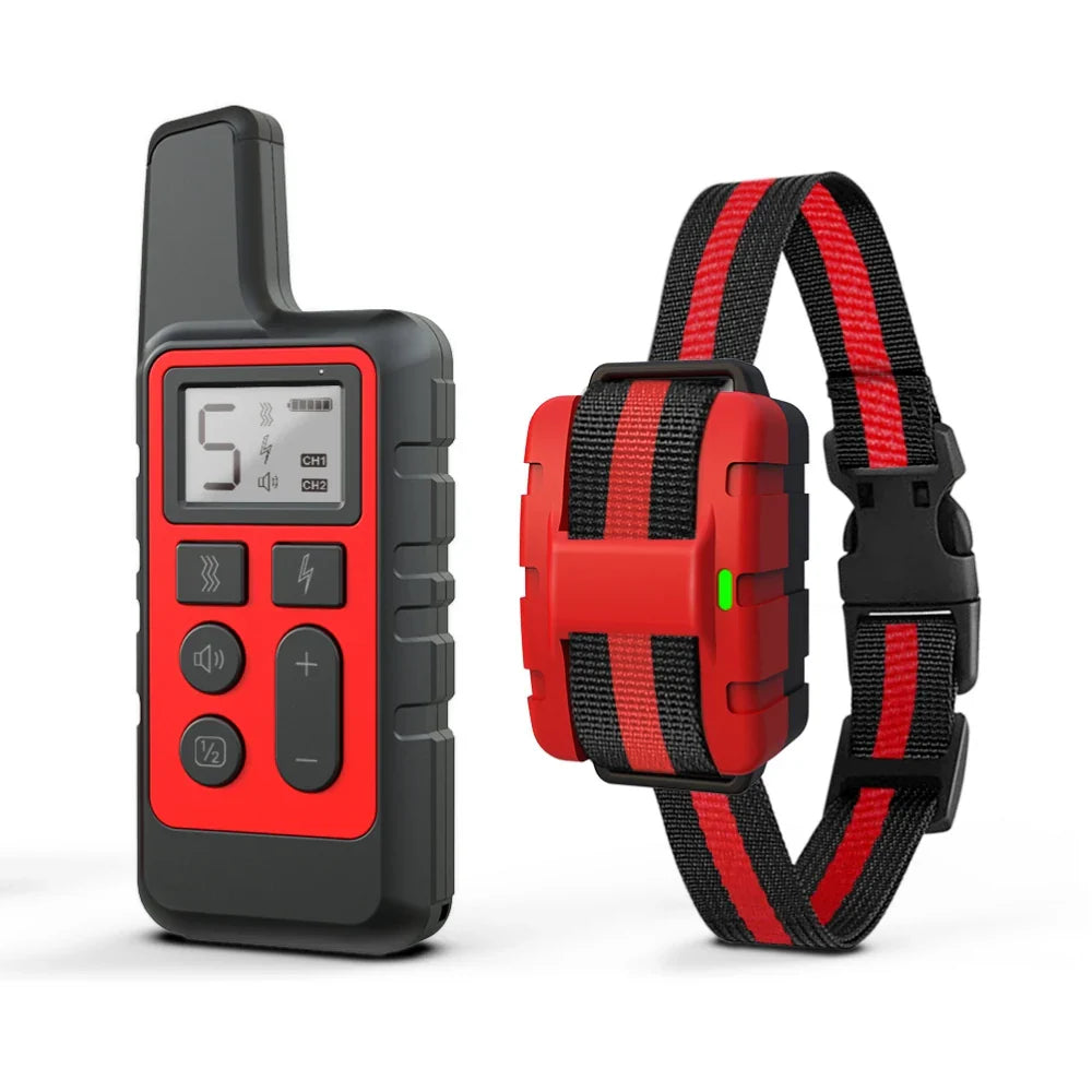 Electric Dog Training Dog Shock Collar Device Waterproof Remote Control Anti Barking Rechargeable Sound Vibration Dogs Collar