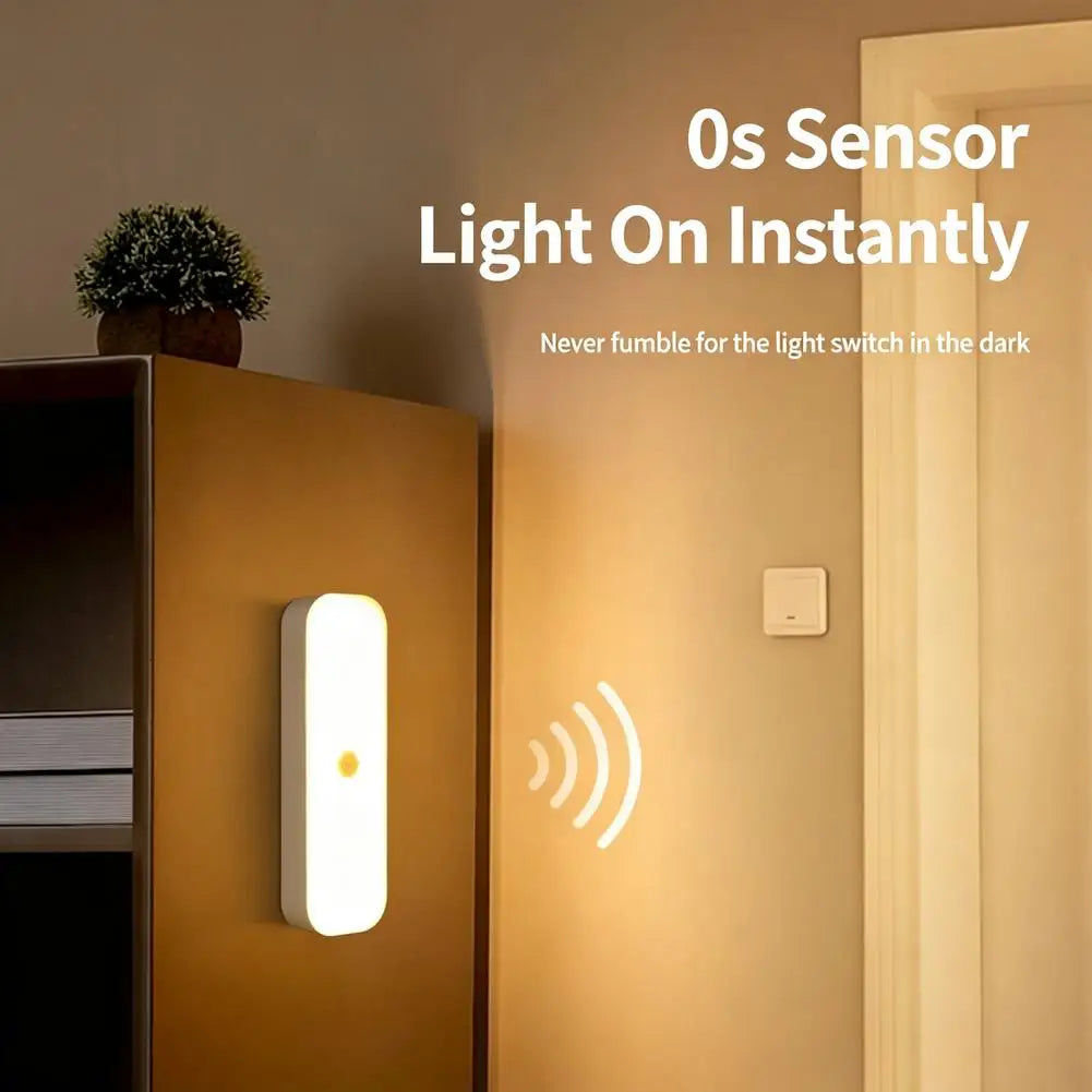 LED Motion Sensor Night Light USB Rechargeable Magnetic Under Cabinet Lighting Wireless Closet Lamp For Kitchen Wardrobe