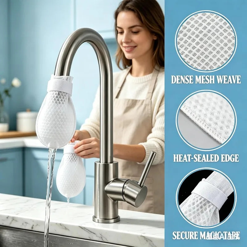 300/30PCS Faucet Filter Cotton Tap Water Filter Bag Faucet Anti Splash Tap Purifier Bag Kitchen Thickened Washable Sediment Bag