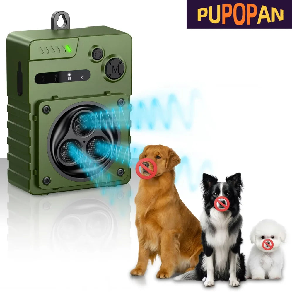 Ultrasonic Dog Anti Bark Device Rechargeable Dog Barking Stopper Indoor & Outdoor High Power Repeller Bark Repellent Automatic