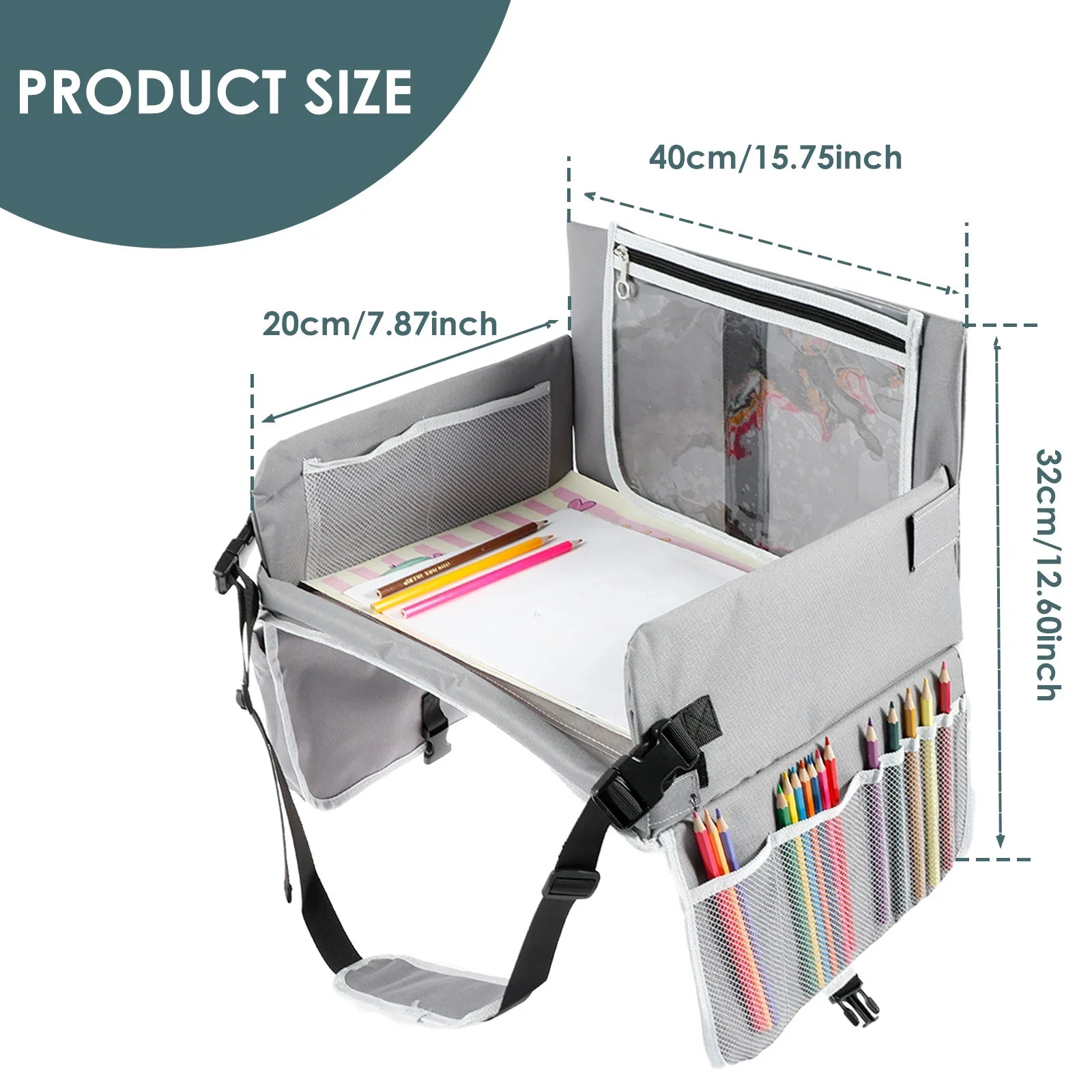 Kids Car Seat Tray Stable Traveling Tray Versatile Car Seat Tray Detachable Car Seat Table Trays Airplane Lap Desk Organizer