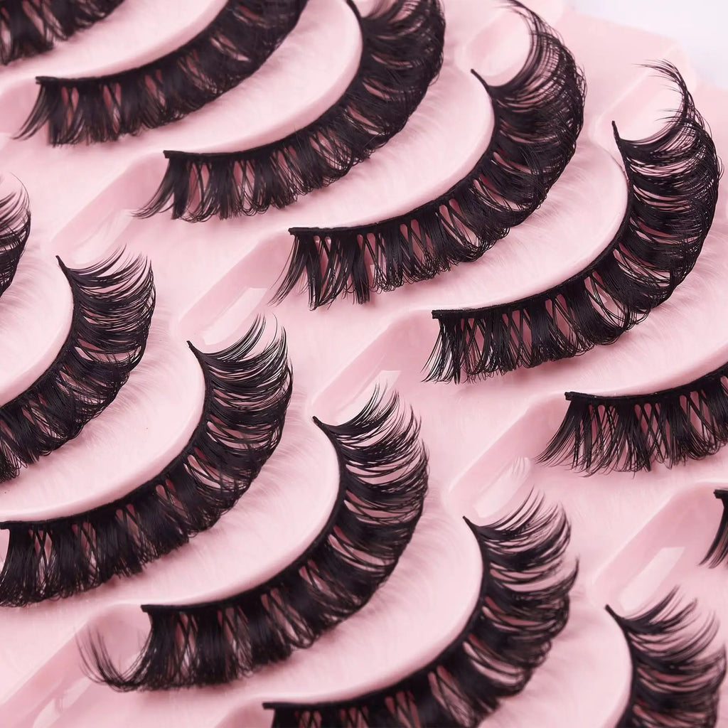 Faux mink eyelashes natural 3d mink lashes makeup volume false eyelashes in bulk cilio H13 E-08