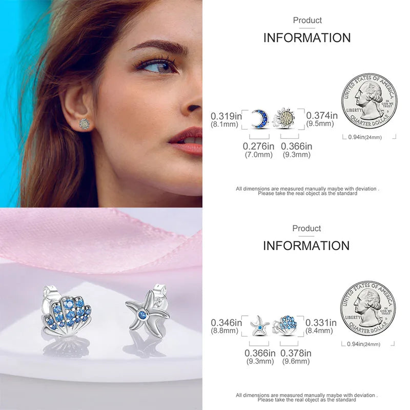 Original 925 Sterling Silver Colorful Cute Animal Pet Stud Earrings For Women Collocation For Girlfriend Birthday Gift