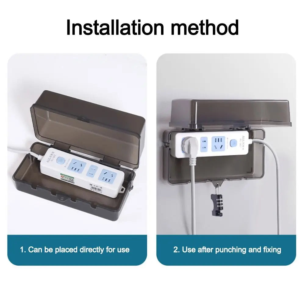 Durable Plastic Plug Box Anti-theft Waterproof Cable Management Box Protect Outlet Weatherproof Extension Lead Cover Outdoor