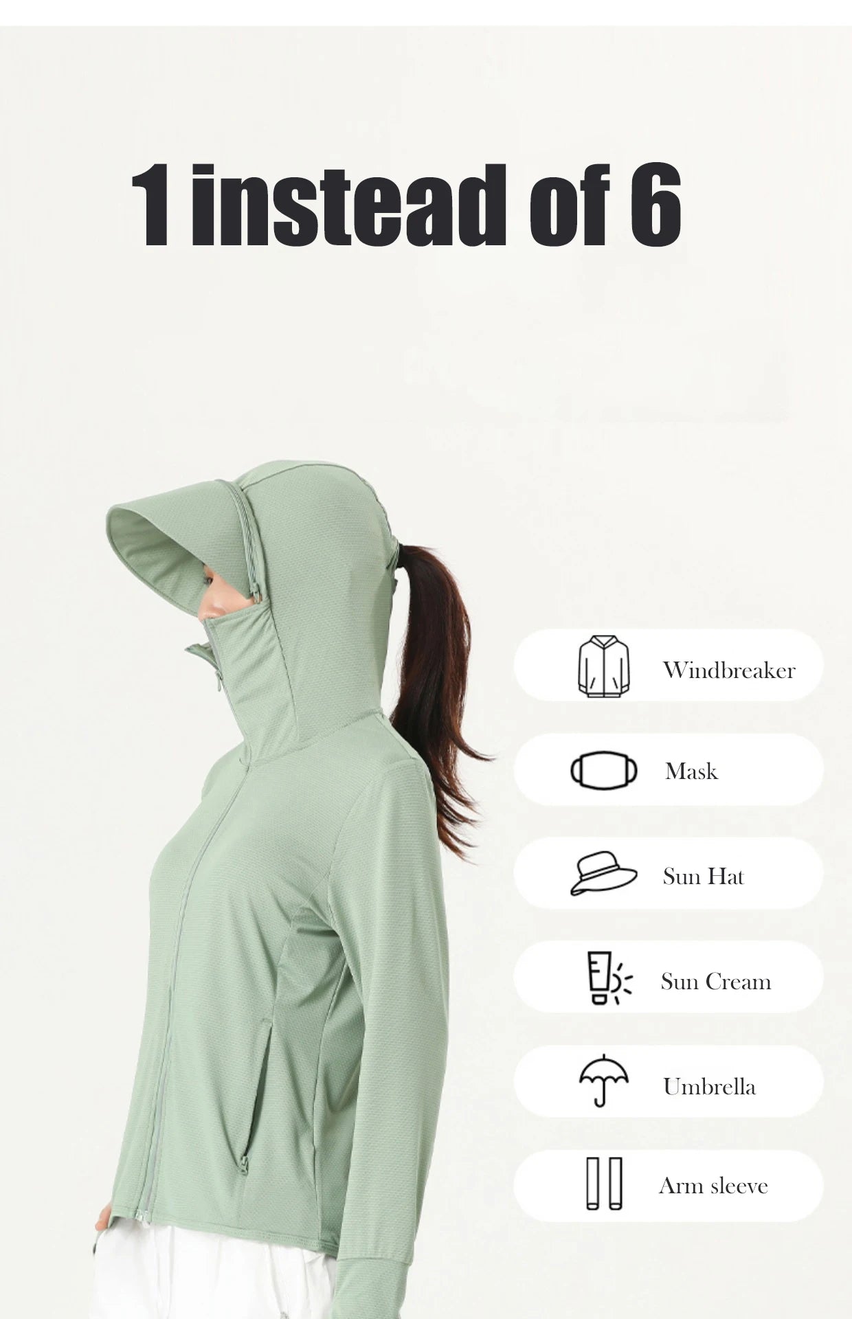 Summer Women Sun Protection Jacket Removable Brim Quick Dry Long Sleeve Anti-UV Female Hooded Hiking Jacket Beach Sweatshirt