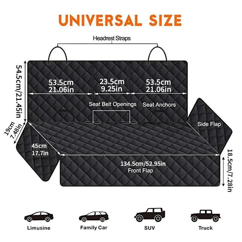 Dog Car Seat Cover, 100% Waterproof Car Pet Mat, Pet Car Mat, Rear Waterproof Car Dog Mat, Anti Dirty Pet Car Mat  Dog Car Seat