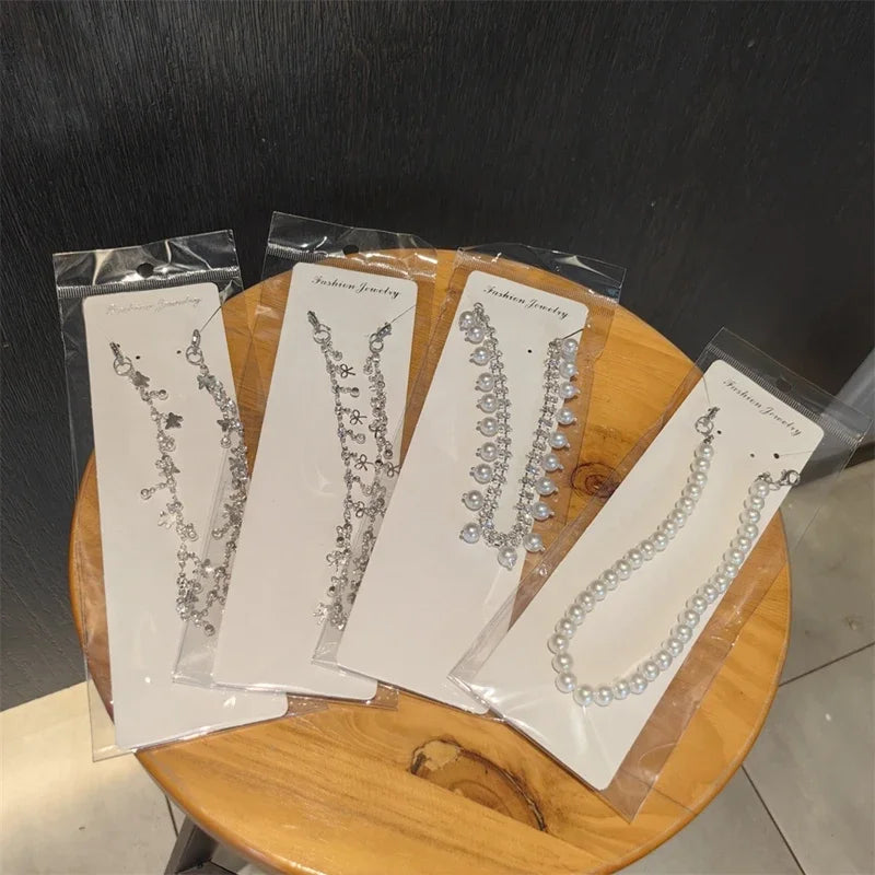 New Luxury Rhinestone Butterfly Bow Girl Shoe Charms Fashion Sneakers Pearl Heel Shoes Chain Shoes Decoration Accessorie 1Pcs