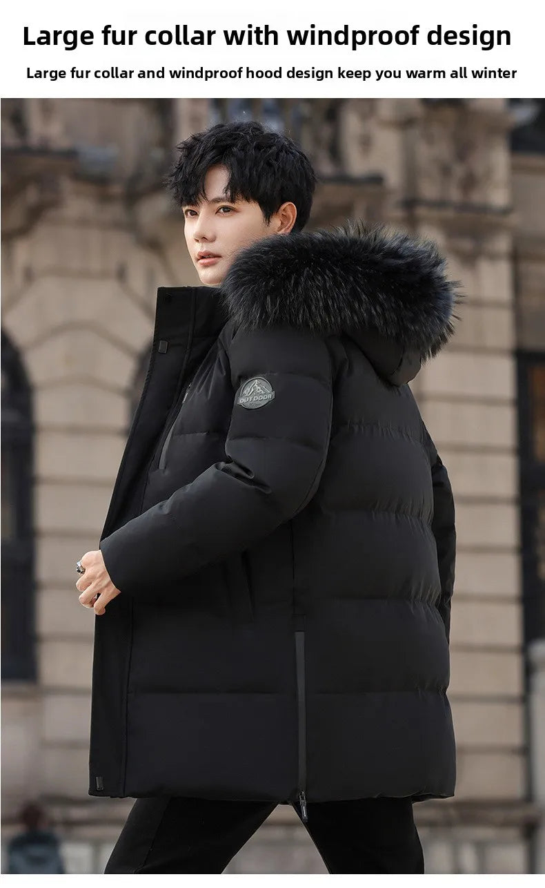 High Brand White Goose Down Jacket Coat Parka Men's Clothing Winter Padded Puffer Jackets Luxury Hooded Padding Outerwear HWY309