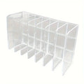 7-Slot Transparent Plastic Cosmetic Organizer Multi-Functional Makeup Holder for Home Office Bathroom Dressing Table Sorting
