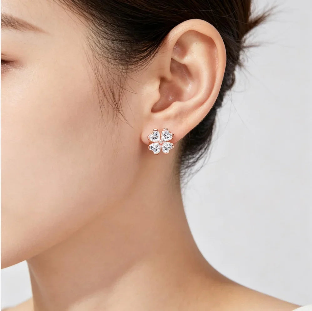2026 Latest 925 Silver Exquisite Rose Gold Charm Earrings Personalized Pendant Beads, Fashionable Birthday Gift Gifts
