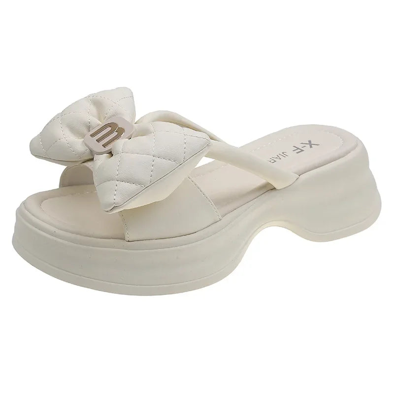 2024 summer New Fashion Women Shoes Slippers Comfortable Platform Shoe High Heels Leisure flower outdoor beach Slipper Women