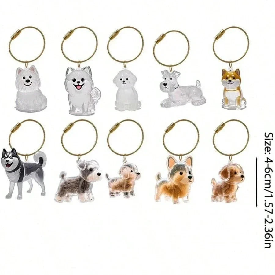 Dog Hair Storage Keychain Bottle Cute Dog Fur Keepsake Pendant Bag Charm Capsule Memorial Jewelry Home Accessories Gift for Pet