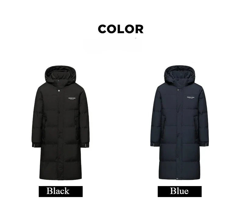 Winter Luxury Brand Men's Down Jacket Coat Parkas Padding Warm Puffer Jackets Long Man Jacket Knee Length Thickened Hooded HXY02