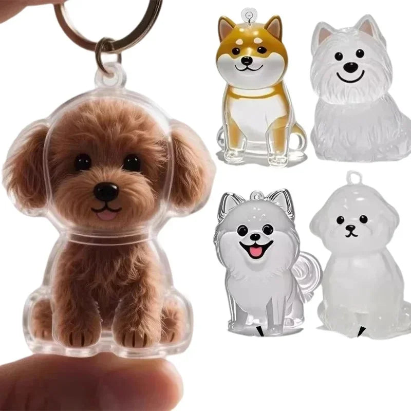 Dog Hair Storage Keychain Bottle Cute Dog Fur Keepsake Pendant Bag Charm Capsule Memorial Jewelry Home Accessories Gift for Pet