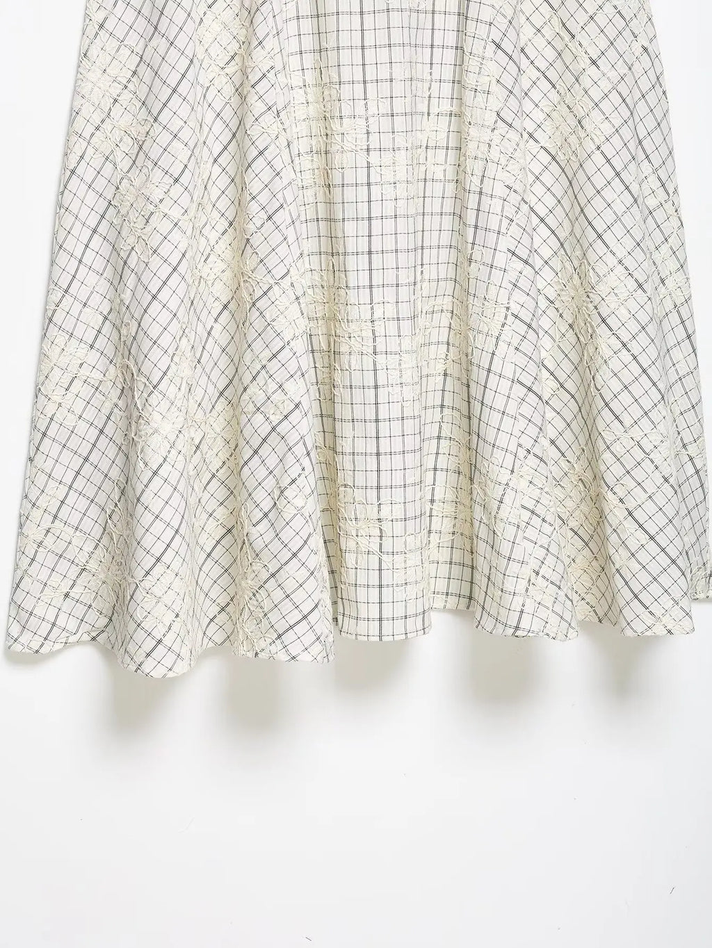 KONDALA Chic Embroidery Plaid Skirt Set Women Trendy 2026 Spring Summer Holidays Casual Set Puff Sleeve Shirts, A-Line Skirts